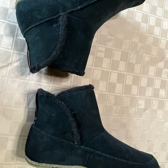 SOREL Womens Nakiska Black Snow Boots Size 12 Suede Shearling Sheepskin Bootie - Picture 2 of 7